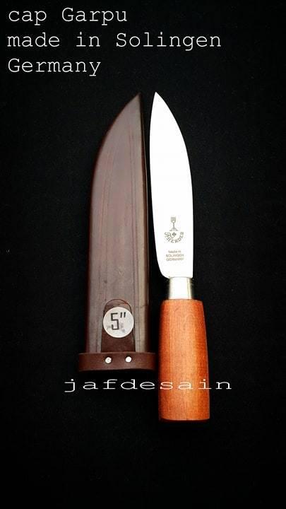 Pisau cap Garpu 5 inch Original made in Solingen Germany berikut Sarung kulit