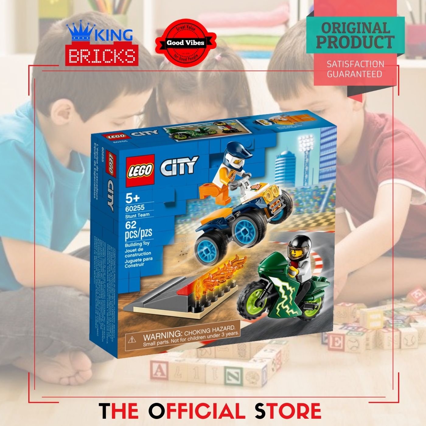 LEGO Original CITY 60255 Stunt Team Mainan Anak Edukasi Kreatif