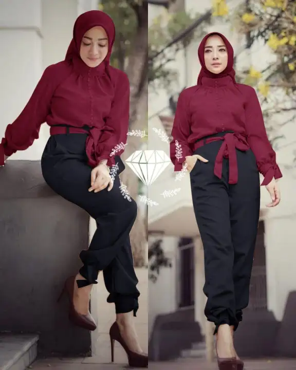 Champ Setelan Cameron Setelan Baju Dan Celana Wanita Terbaru Setelan Muslim Wanita Terbaru Baju Dan Celana Muslim Wanita Bisa Cod Alx Lazada Indonesia