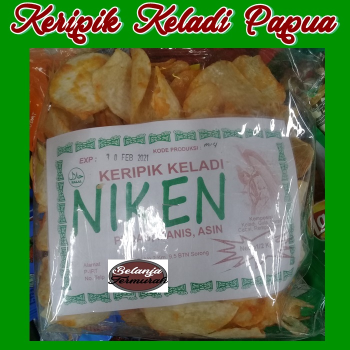 Keripik Keladi Asli Sorong Papua Rasa Pedas Manis Merek Niken Cemilan Murah Dan Berkualitas 0496