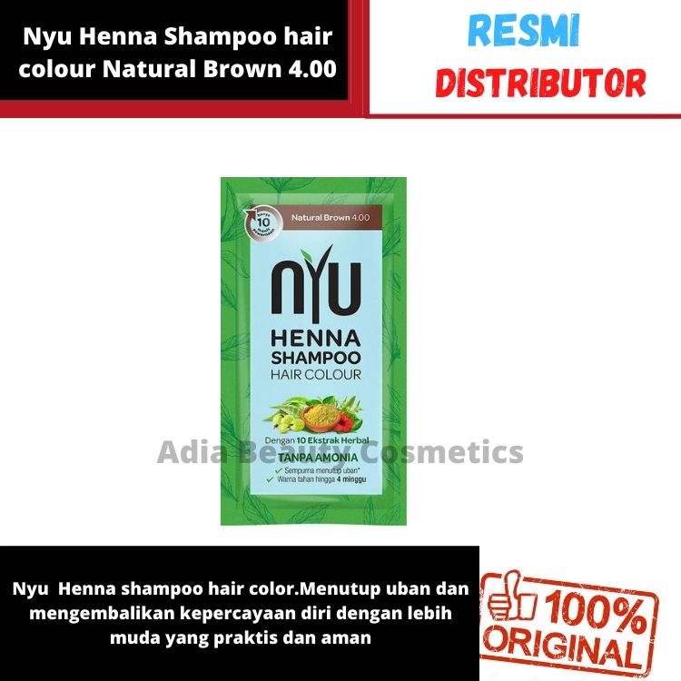 Nyu Henna Shampoo Hair Colour Sachet 20ml/shampo Pewarna Rambut ...