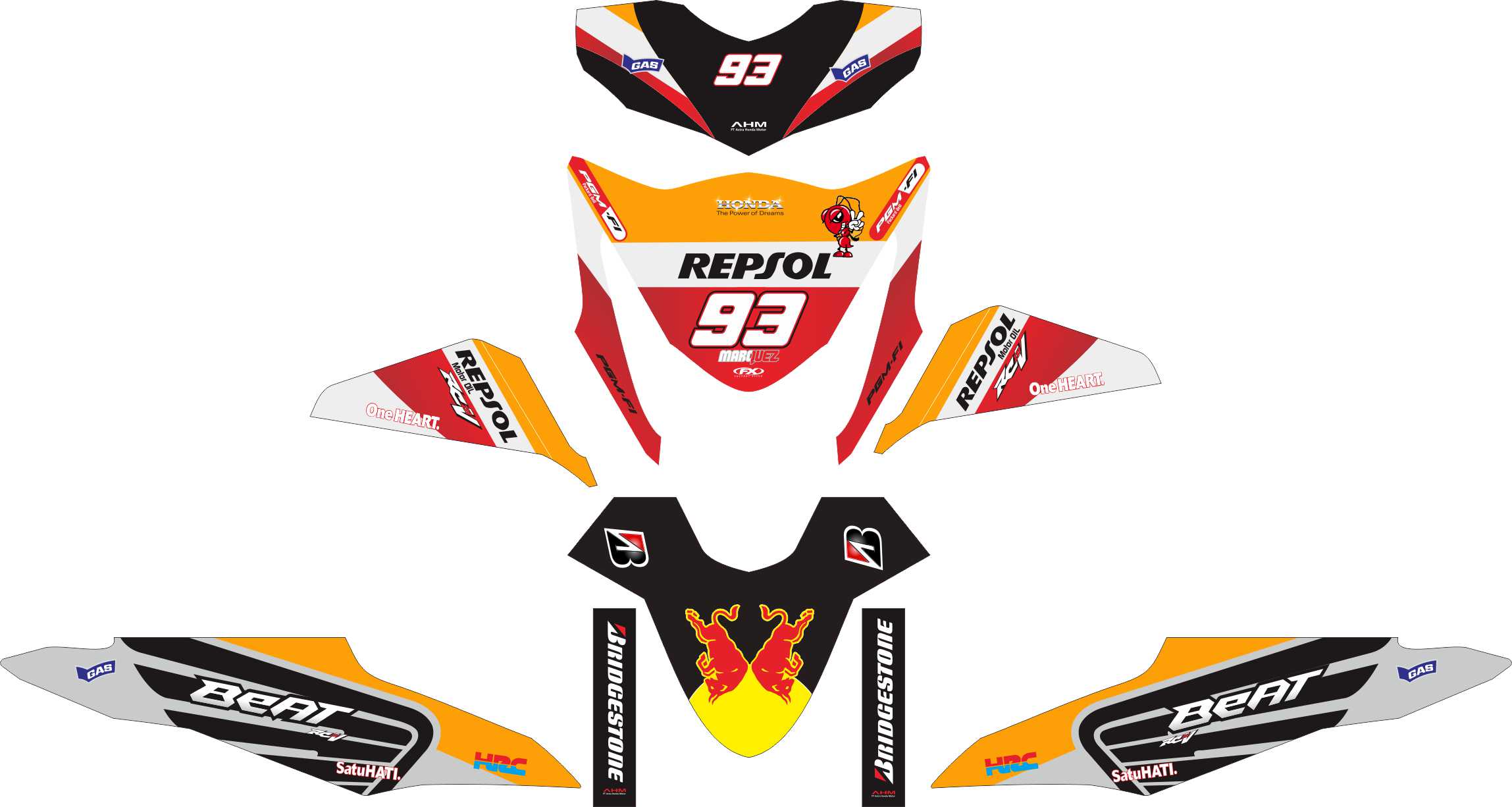 Decal Sticker Stiker Motor Honda Beat Fi Repsol Marquez Spec B By Master Decal Lazada Indonesia