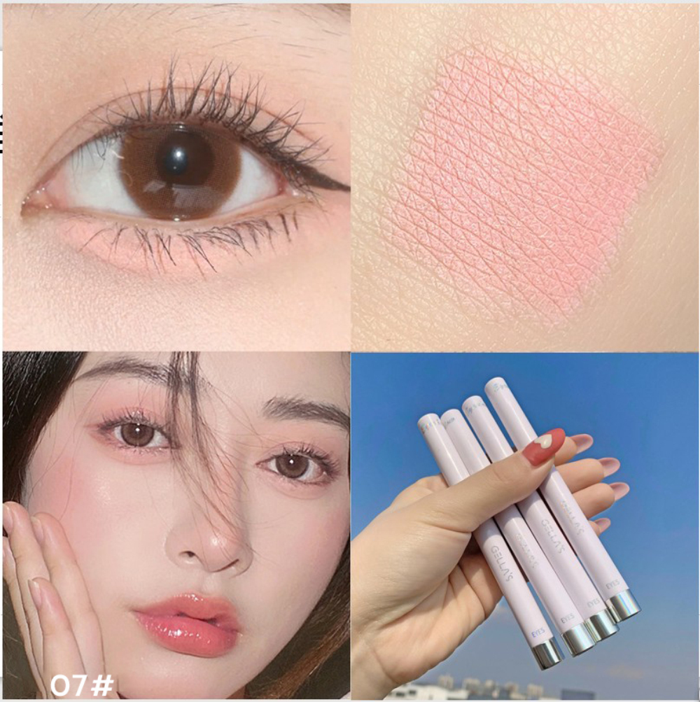 Bilian 【NEW】Pearlescent silkworm eyeshadow pen lasting waterproof and not blooming Shiny pearlescent gel pen 8 color eye shadow pen