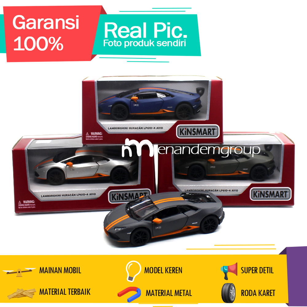 Kinsmart Diecast Mainan Mobil Miniatur Lamborghini Huracan LP610