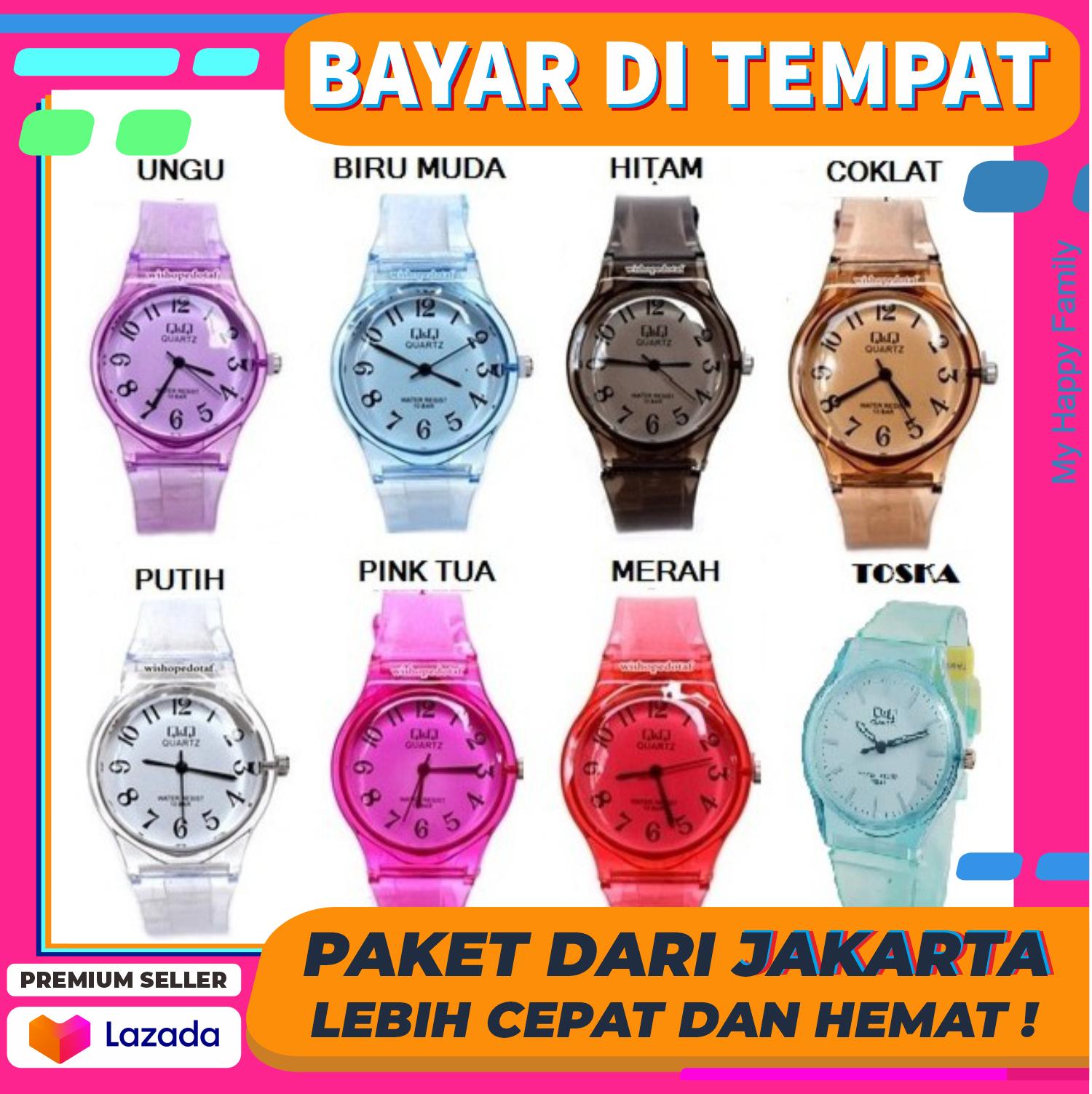 JAM TANGAN JELLY Q&Q transparan / jam tangan Q&Q jelly transparan Anti air 01