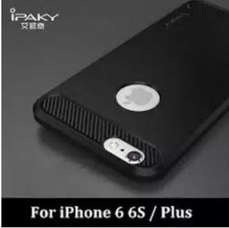 BAYAR DI TEMPAT Case for iphone 6 plus - IPAKY Carbon Fiber Softcase Hybrid - Pelindung HP iphone - Hitam