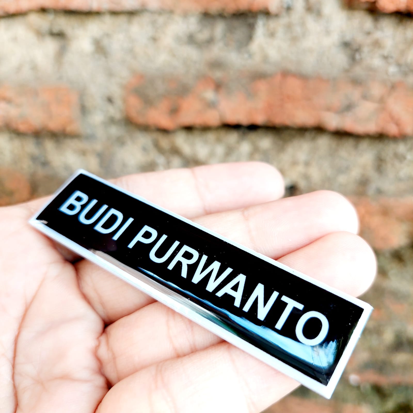 papan nama name tag nama dada peniti kuningan akrilik stainles pegawai ...