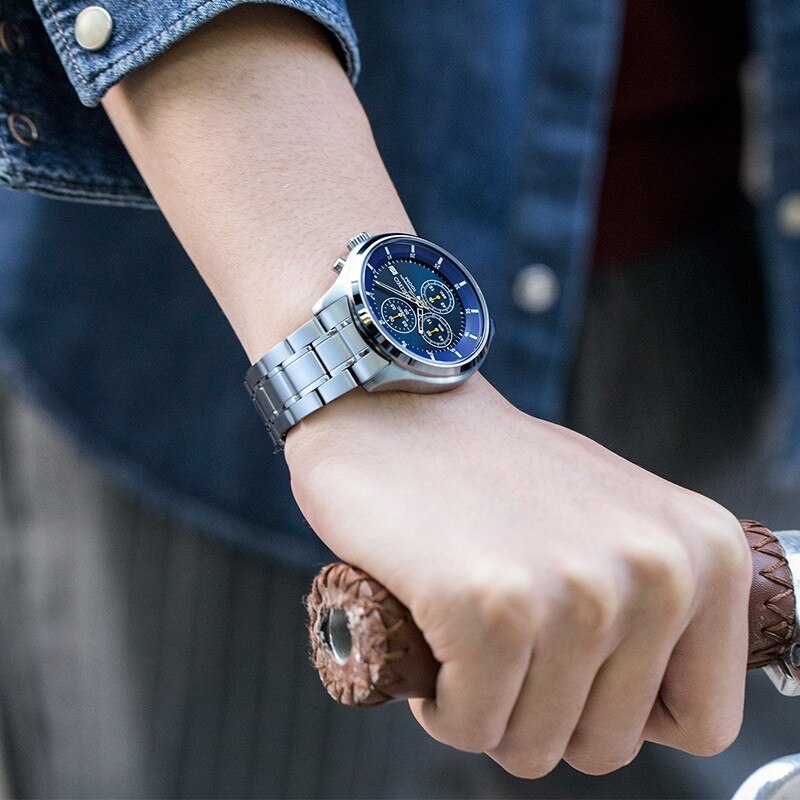 Seiko Chronograph SKS537P1 Blue Dial Stainless Steel - Jam Tangan Pria |  Lazada Indonesia