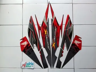 Stiker Striping Motor Honda Supra X 125r 2010 Hitam Merah Lazada