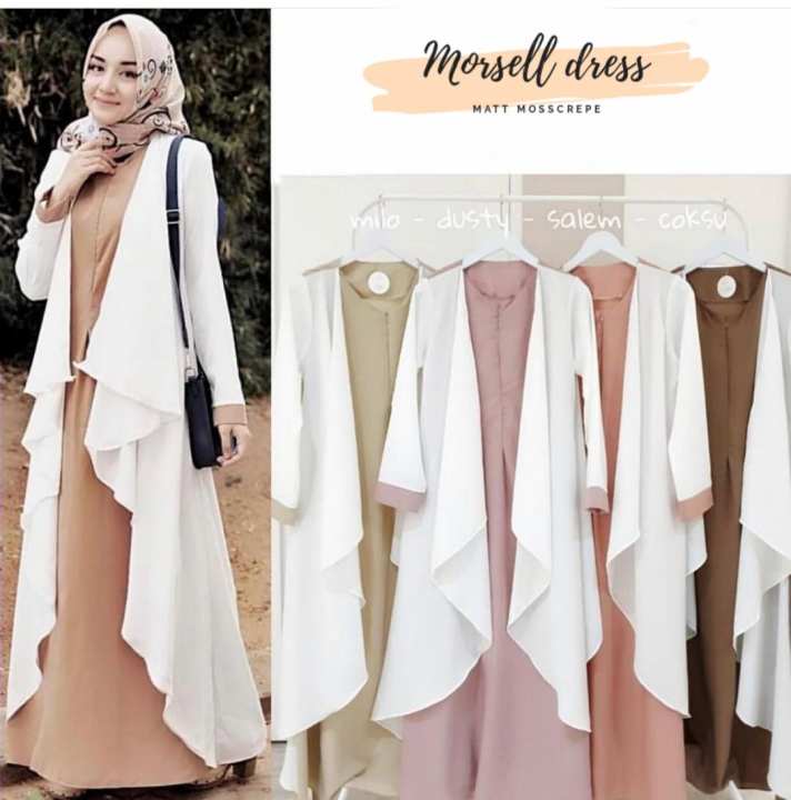 Baju Muslim Modern Gamis Morsell Dress Mosscrepe Gamis