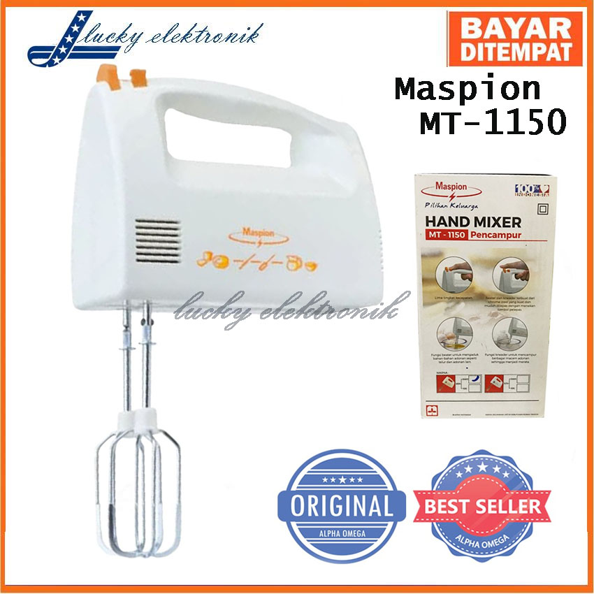 Hand Mixer Maspion MT1150 Maspion pengaduk makanan praktis dan mudah