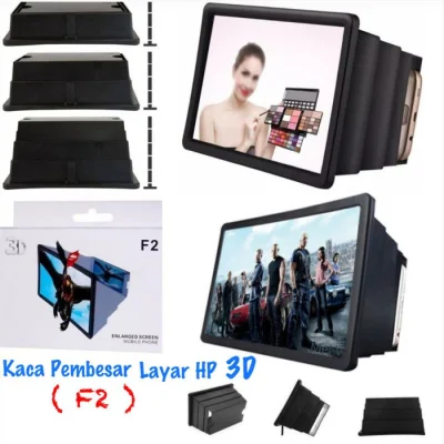 Lensa Pembesar Layar Handphone - Pembesar Layar HP 3D F2 Enlarged Screen - Kaca Pembesar Layar HP F2