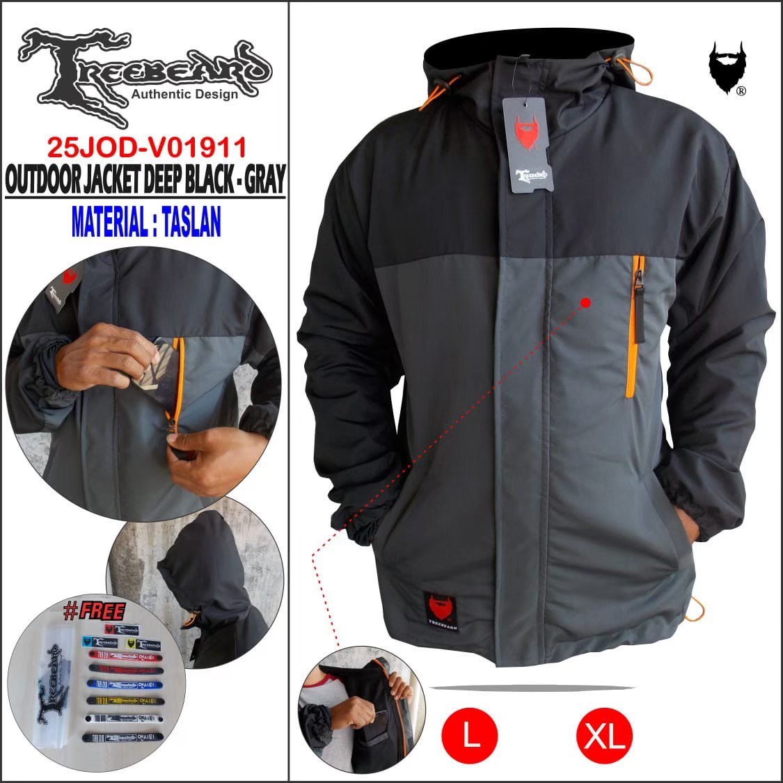 Outdoor Taslan JN/Jaket Hoodie Fashion 