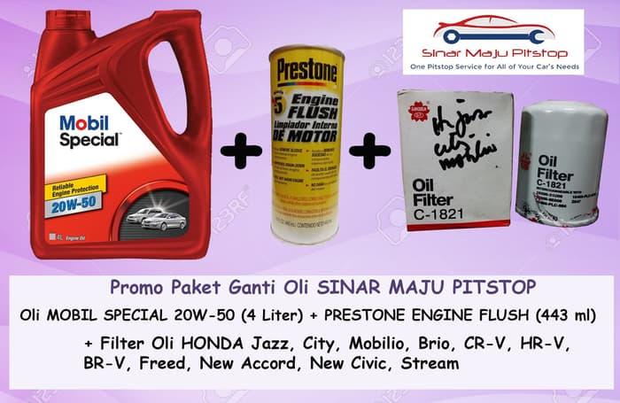 Paket Oli HONDA ALL NEW JAZZ RS MOBIL SPECIAL 20W-50 & FLUSH & FILTER