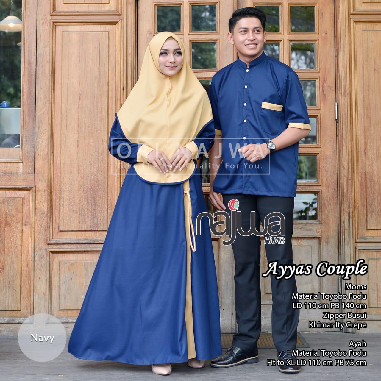 LESTARIJAYA Baju Muslim Couple Terbaru 2022 Edisi Lebaran Model Ayyas