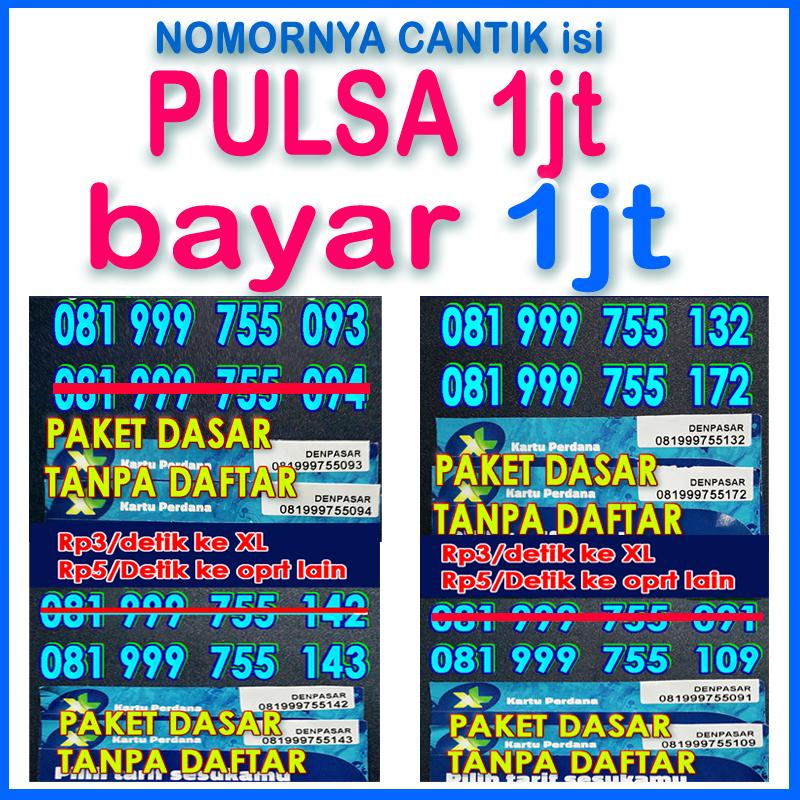 Kartu Perdana 999 nomor cantik XL 9999 pulsa 1jt bayat 1jt