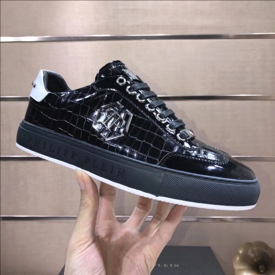 sepatu philipp_plein 4517-1 pria sepatu lv vip sneaker cowok hitam