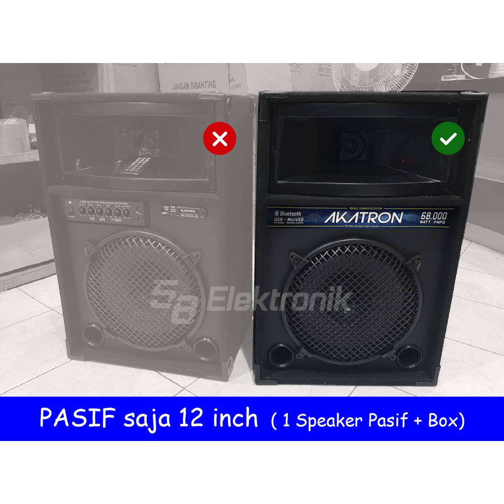 1 BOX SPEAKER AKTIF atau PASIF 12 INCH INCHI SUBWOOFER BLUETOOTH