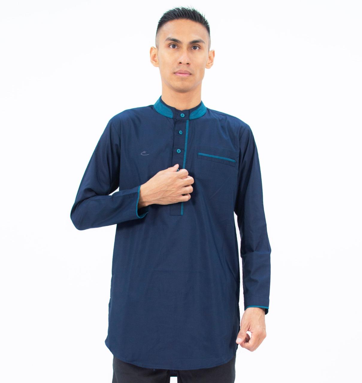 Al-Isra DHABI Baju Koko Kemeja Kurta Lengan Panjang Busana Muslim Pria