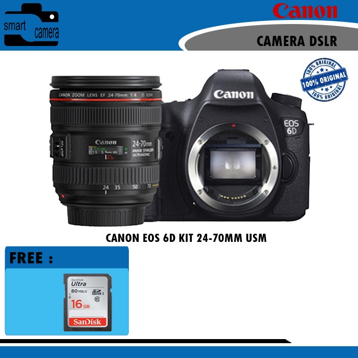 KAMERA CANON EOS 6D KIT 24-70 IS USM | Lazada Indonesia