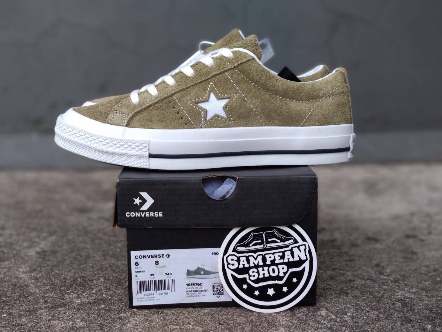 Sepatu converse_1970S One star olive green white original premium
