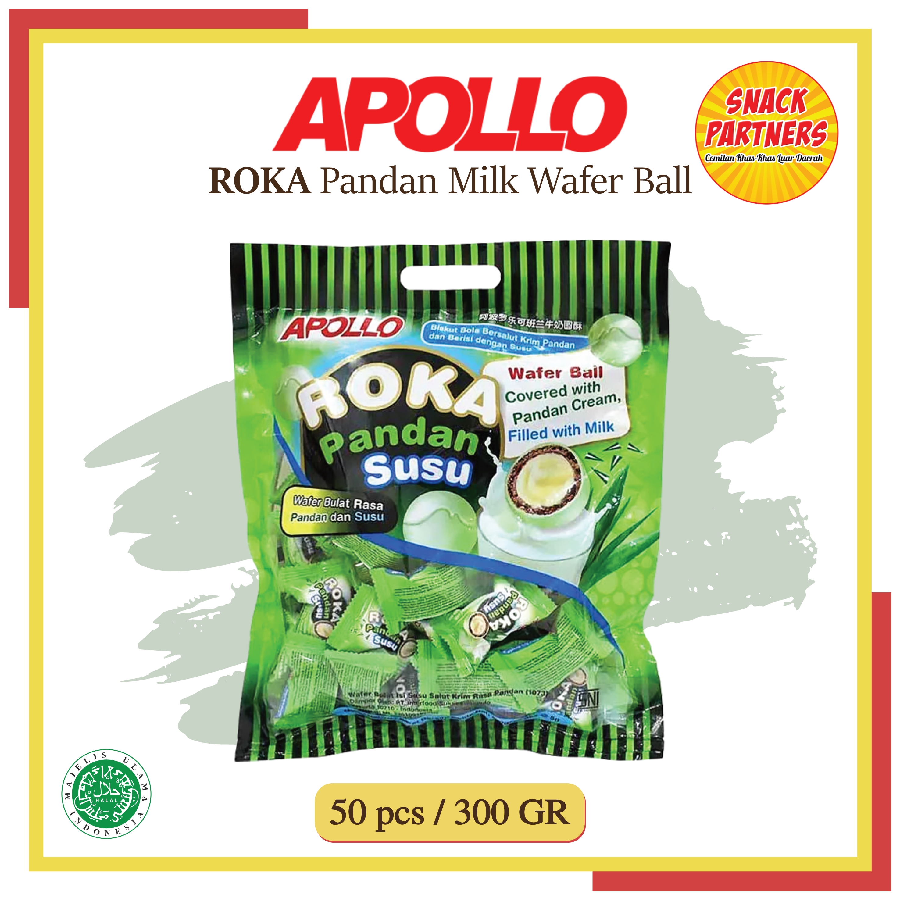 APOLLO Roka Choco Wafer Ball 50 PCS / 300 GR - Wafer Bola Chocolate ...