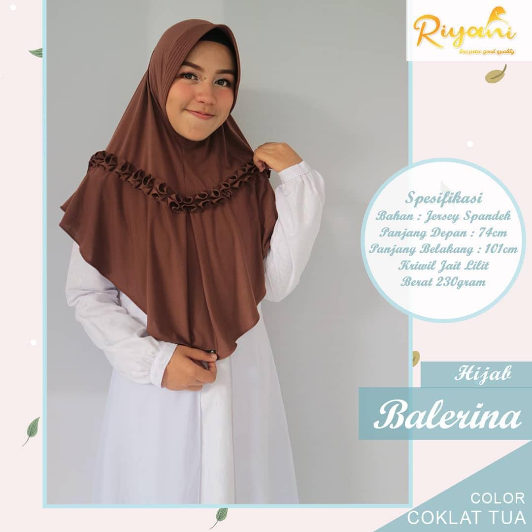 Hijab Balerina By Riyani - Jilbab Kerudung Instan Harian Jersey Murah