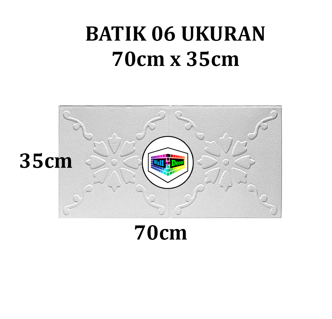 WD Wallpaper Foam 3D Motif Batik 06 3D Bata Stiker Wall Paper Sticker