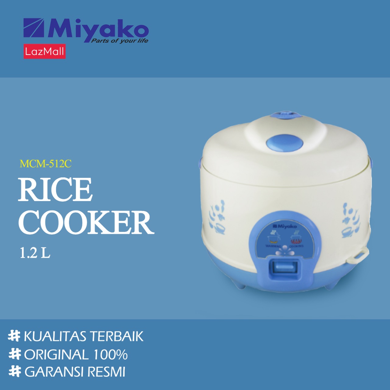 MIYAKO Rice Cooker 1.2 Liter MCM512C Lazada Indonesia