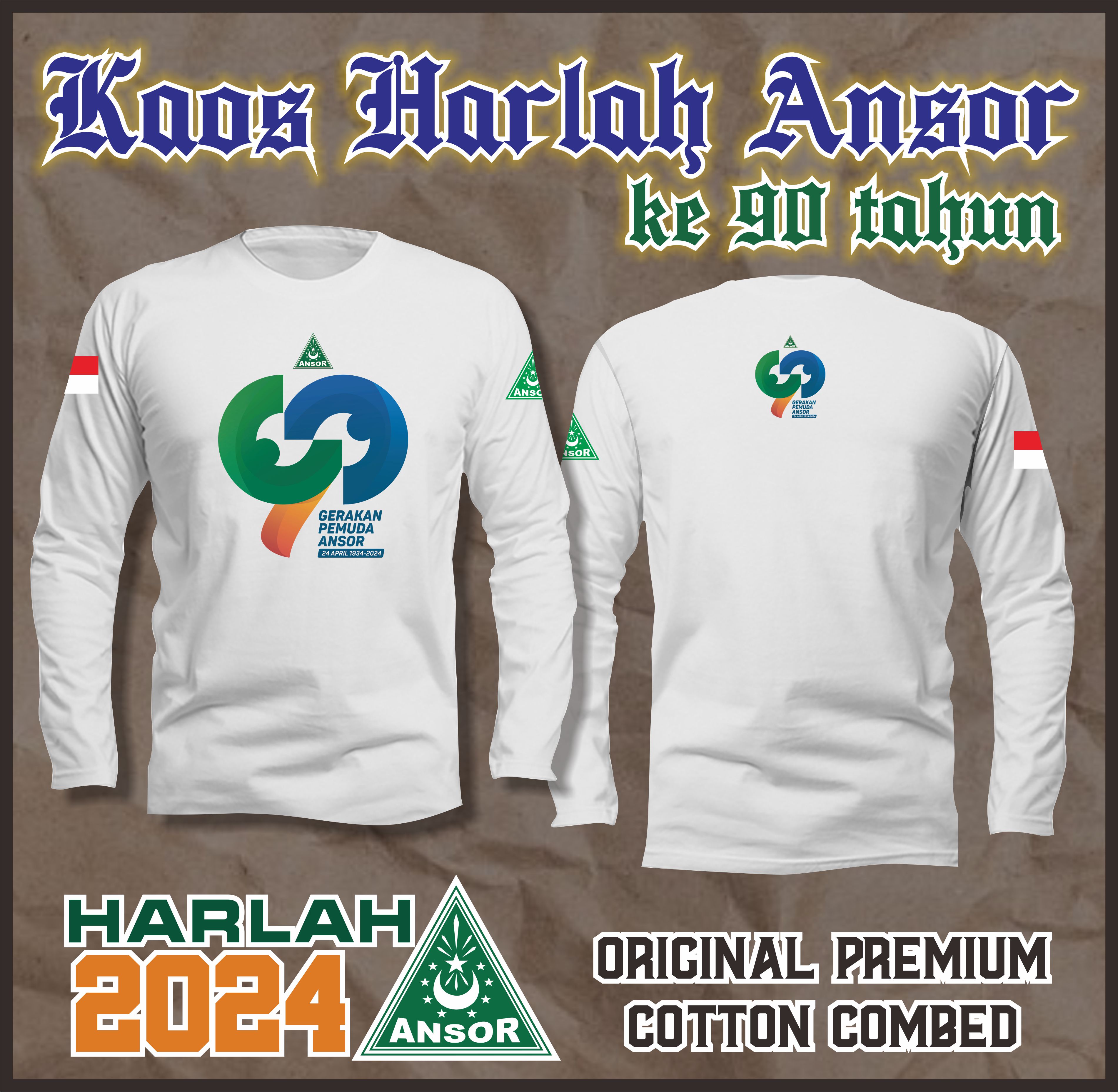 Kaos Harlah Ansor Ke 90 2024 Lengan Panjang Lazada Indonesia