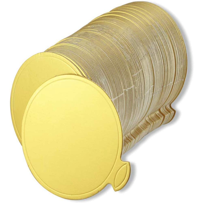 Mini Round Golden Cardboard Cake Base, Mousse Cake Plate, 100 Pieces Cake Paper Plate Round