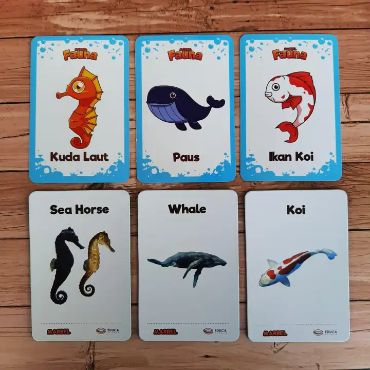 Marbel Flashcard Fauna Belajar Nama Hewan Bahasa Inggris