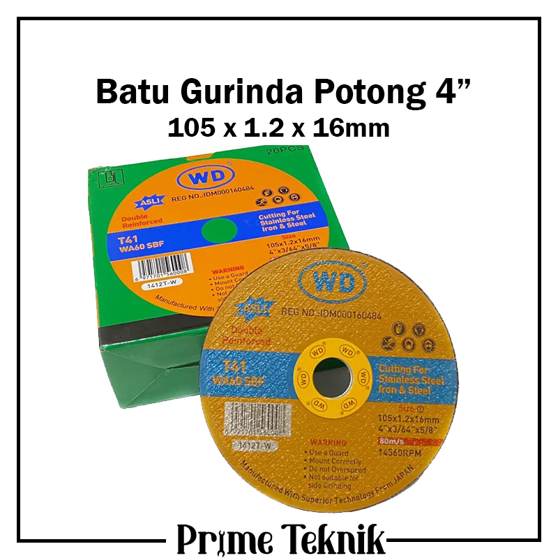 Cutting Wheel 4" x 1.2mm WD Mata Batu Gurinda Potong Besi 4 inch Lazada Indonesia