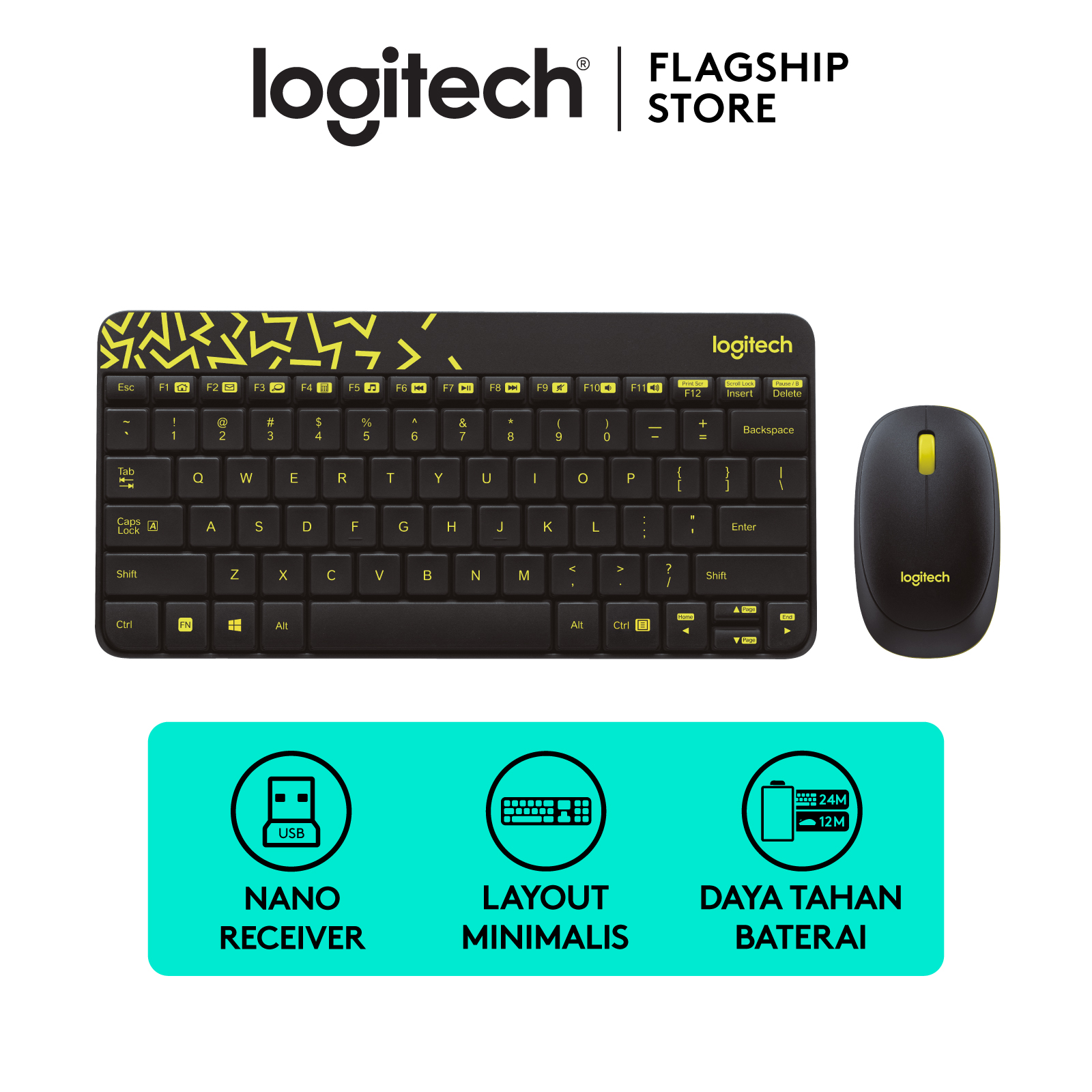 Logitech MK240 Nano Wireless Keyboard and Mouse Combo (Black) | Lazada ...