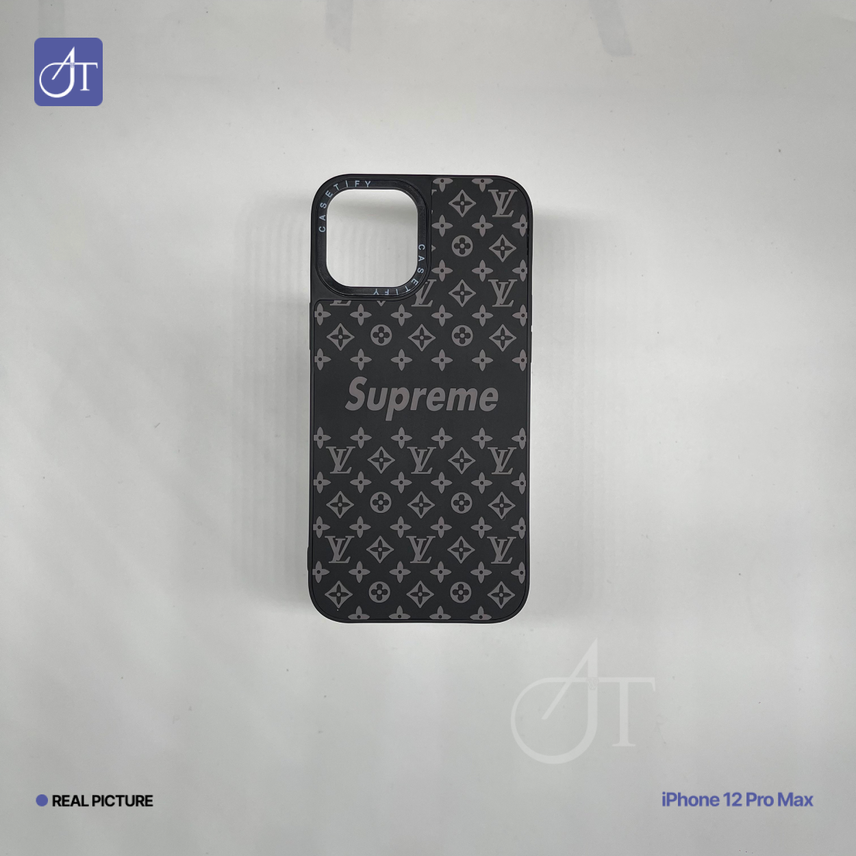 Supreme And Black Louis Vuitton iPhone 12 Pro Case