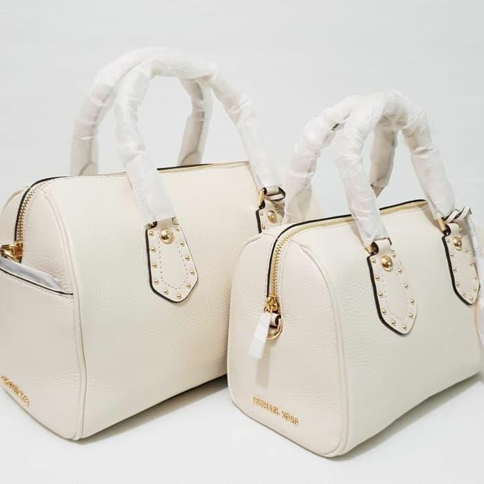 Tas Wanita Michael Kors Aria Medium Satchel White Original