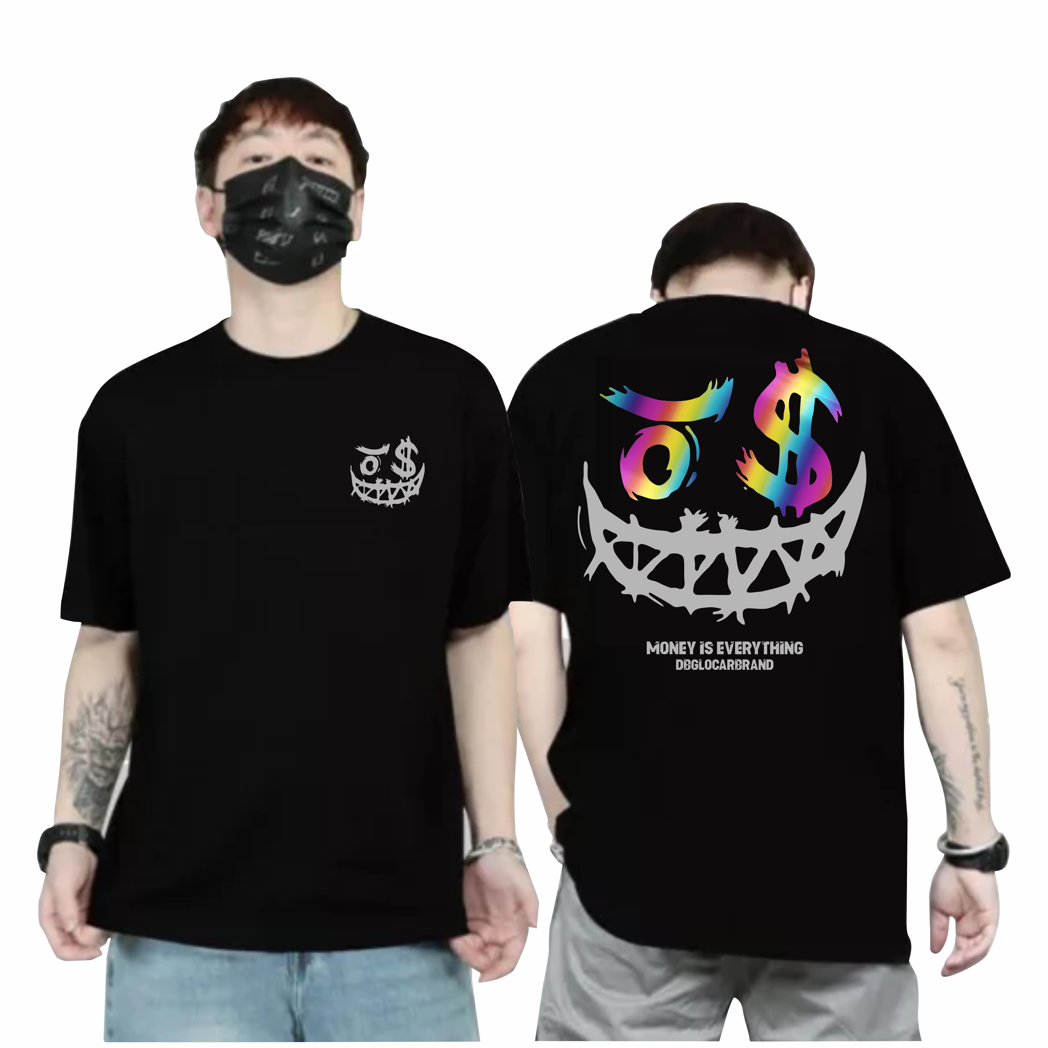 Kaos Aesthetic | Kaos Hologram Rainbow Good Luck Kaos menyala | Tshirt ...