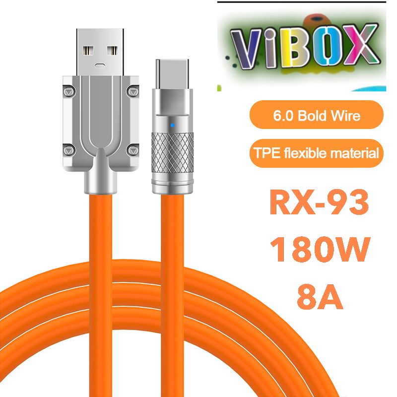 Vibox RX-93 Kabel Data 180W Super Fast Charging 8A Micro usb Type C ...