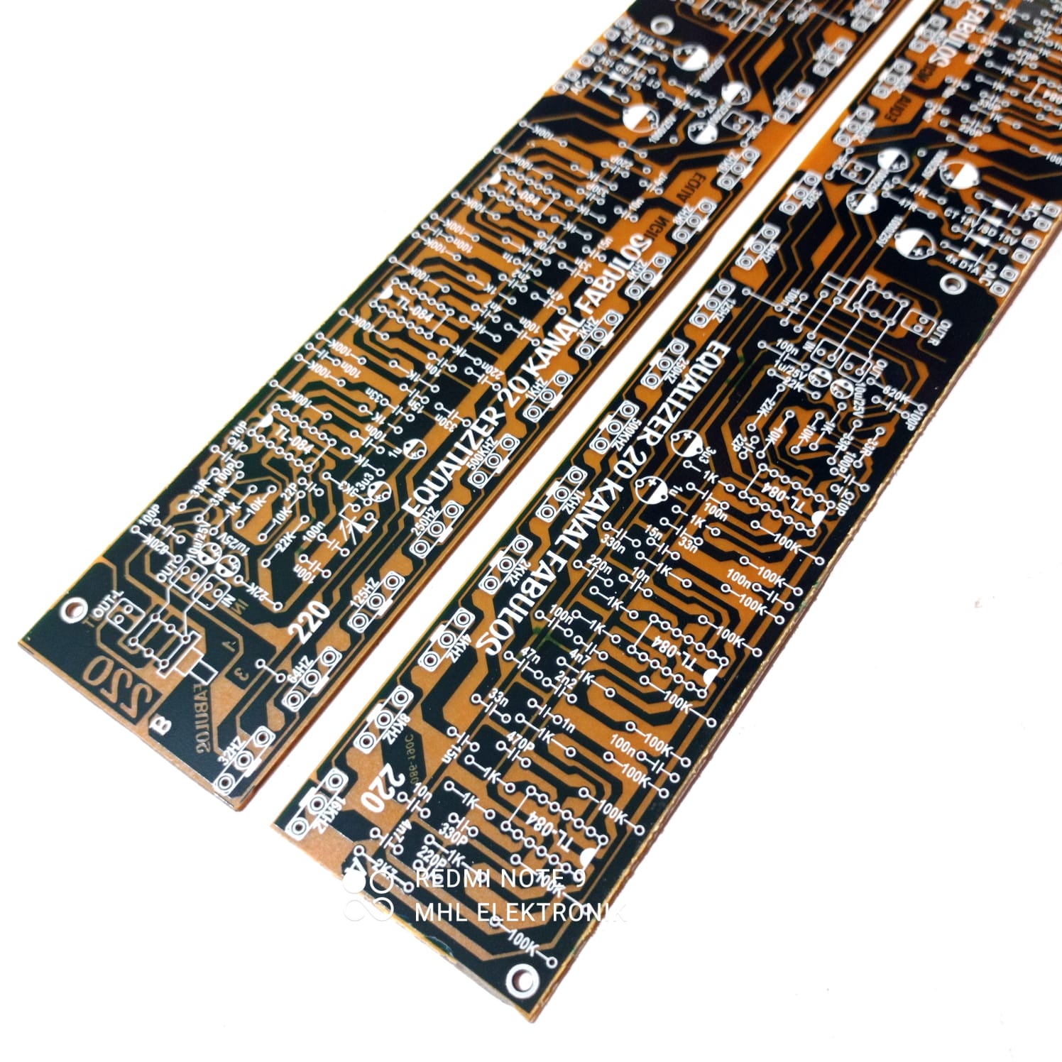PCB Equalizer 20 Channel Stereo Potensio Putar OpAmp Tone Control
