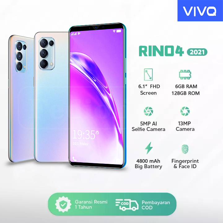 Indonesia 4G【hp android 4g 300 ribuan cuci gudang +bisa cod 】rino4 pro 6+128GB hp android termurah handphone 5.8inci smartphone cellphone Android 9.1 4800mAh