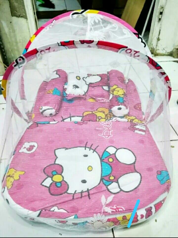 kasur bayi kelambu set bantal guling lipat kity