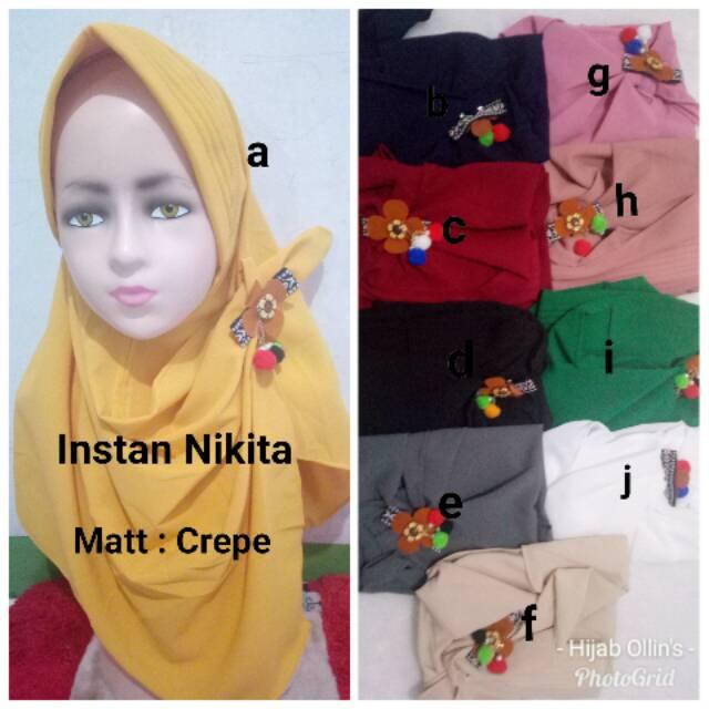 Toko'Muslim Jilbab Anak Crepe / Jilbab Anak Harian Instan Nikita