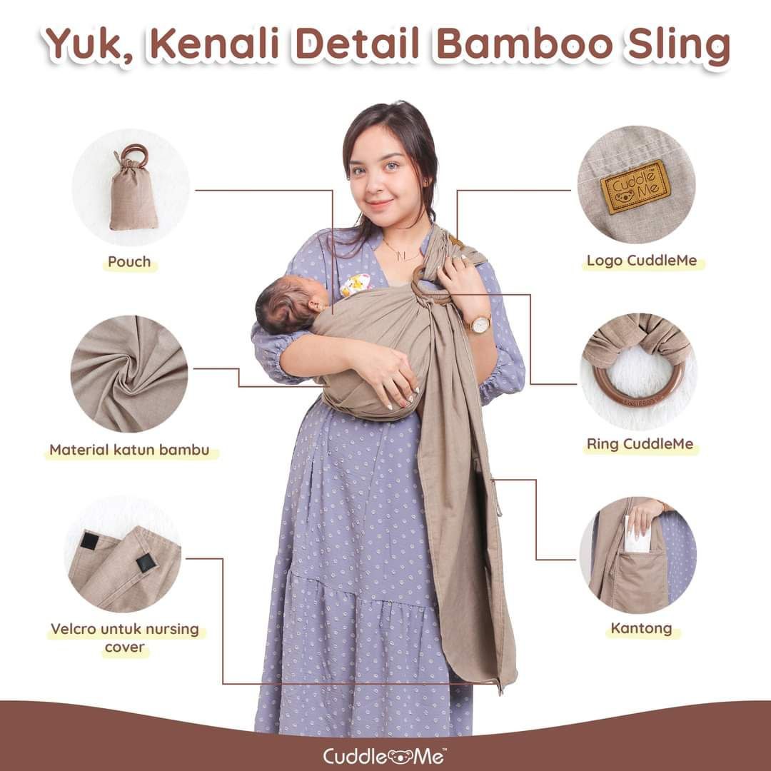Ringsling Bamboo Cuddleme Bamboo Sling Gendongan Bayi Anak Samping - Main Image