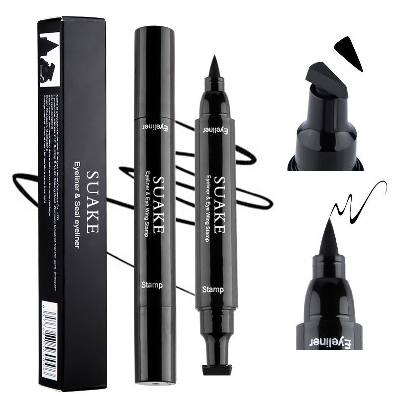 SUAKE Stamp Eyeliner 2in1 Black Eyeliners with Wings stamps Applicator