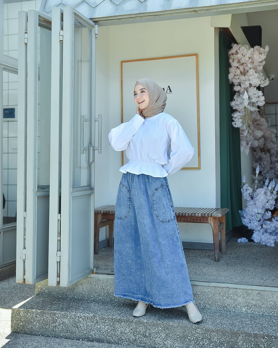 casual denim hijab