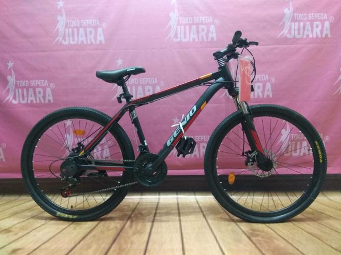 SEPEDA GUNUNG GENIO SALZBURG XC-05 MTB 26 ALLOY 24SPD HITAM/MERAH BIKE