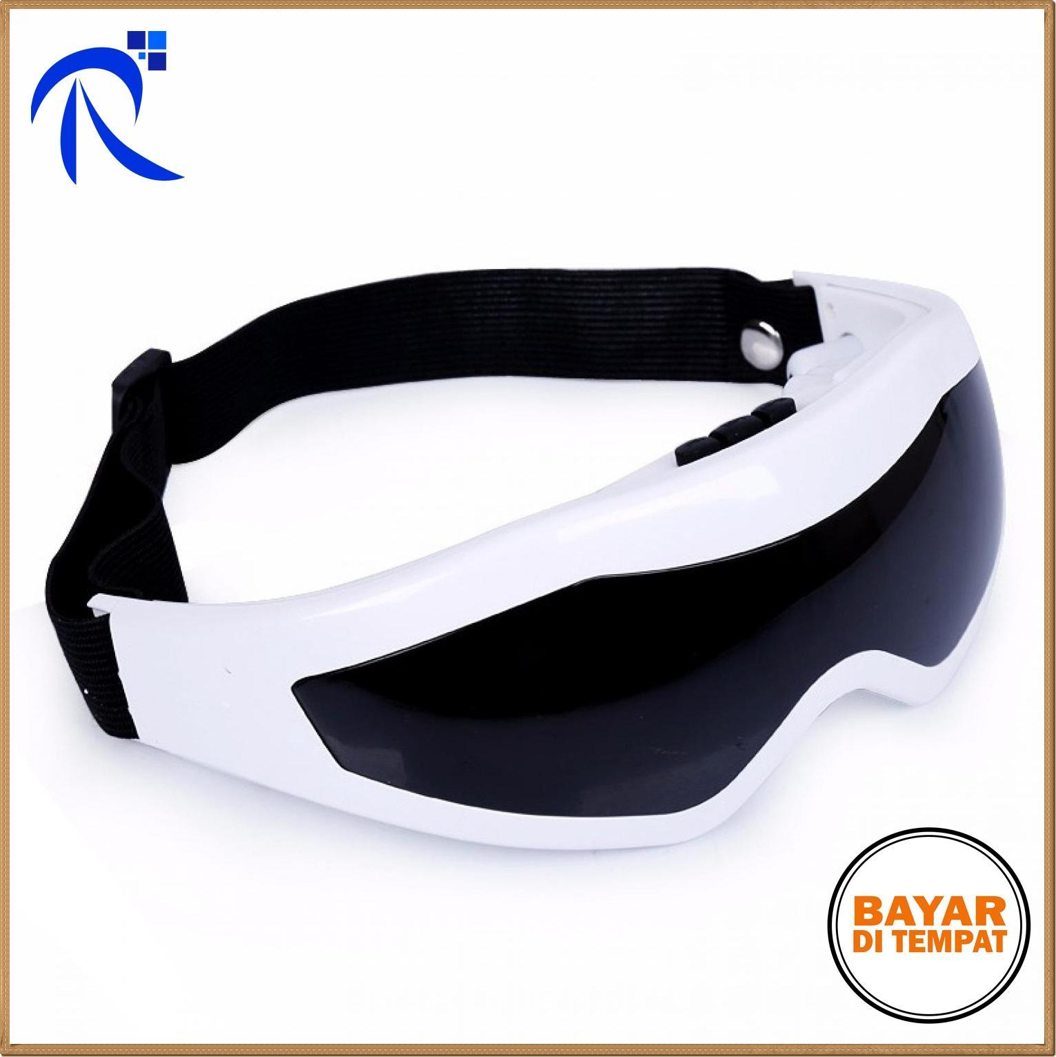 Rimas COD Alat Pijat Mata Elektrik - Putih / White - Electric Eye Massage Memijat Kesehatan Cegah Rabun Bentuk Kacamata Glasses FREE ONGKIR