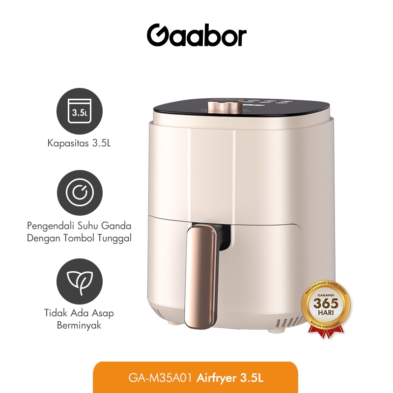 Gaabor Air Fryer Low Watt 3.5L Mesin Penggorengan Tanpa Minyak Anti