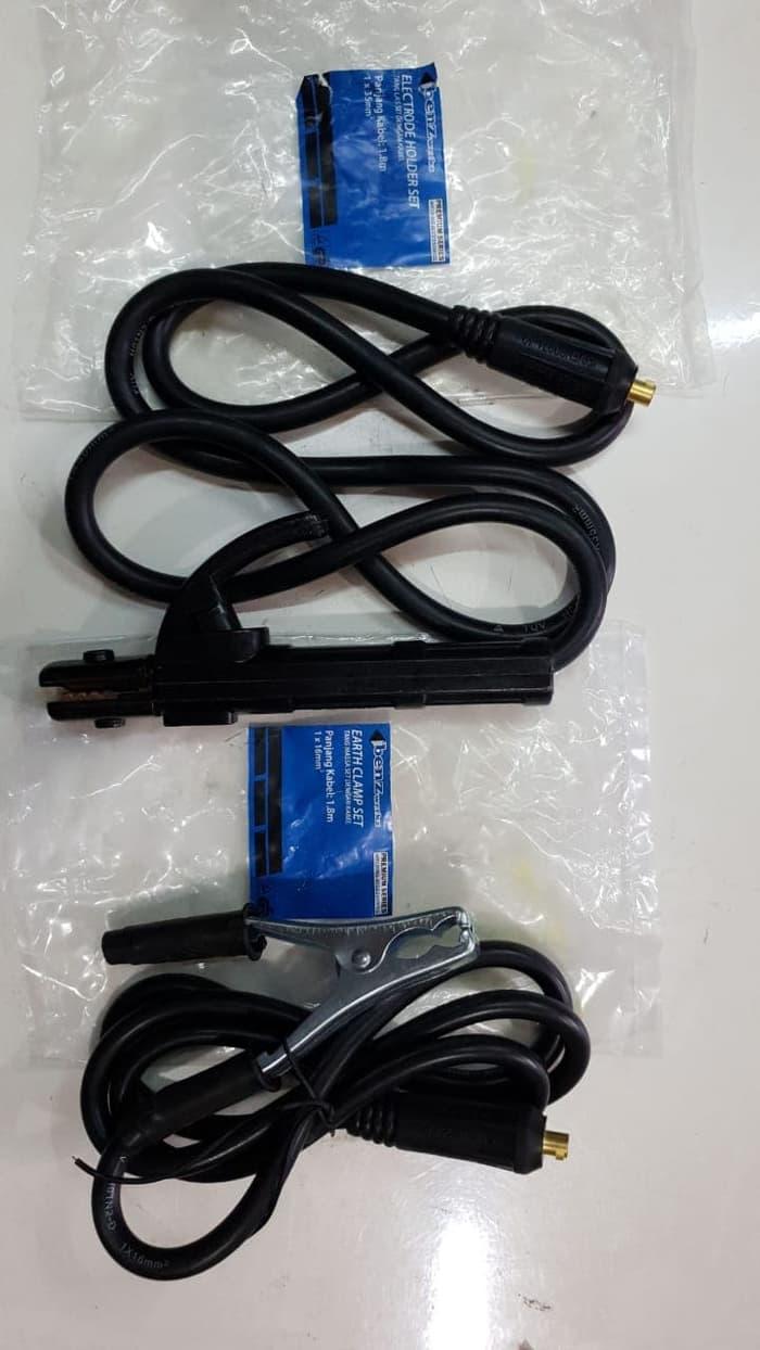 BENZ PAKET SET Tang Las Massa Kabel 1.8 Meter Stang Listrik 200 mma