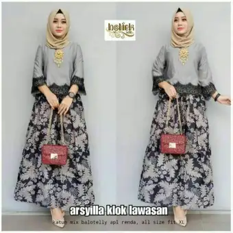 Model Baju Batik Gamis Muslimah